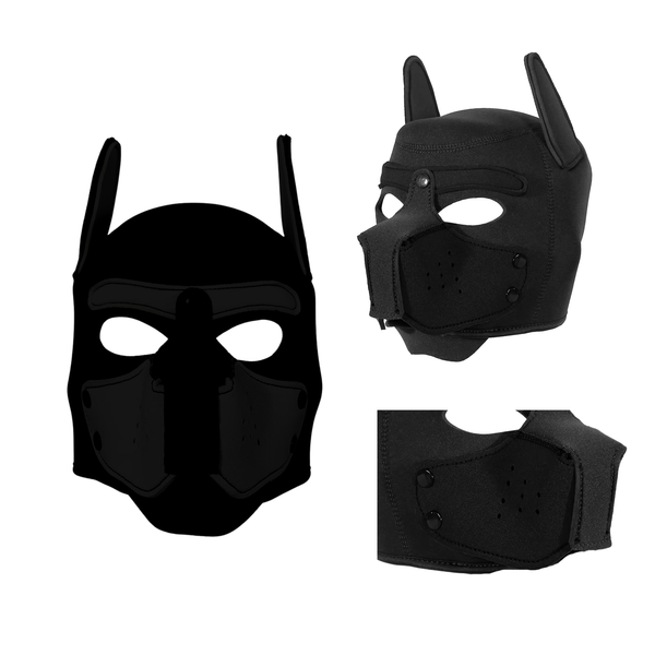 Honden Masker - Zwart - Puppy Play - BDSM Roleplay & Cosplay - Unisex - Sex Speeltjes Toys - Erotiek - Bondage Masker - OneSize