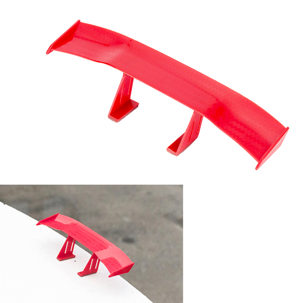 Grappige Mini Auto Spoiler - Rood Carbon Look - Universeel Fun Accessoire - Zelfklevende Dakspoiler - Tuning - Geschikt voor Alle Automerken / Universeel / JDM