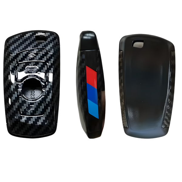 Premium Sleutelcover - Carbon Look - Sleutelhoesje Geschikt voor Sleutelhoesje Geschikt voor BMW 1 serie / 3 serie / 5 Serie / 7 Serie / X1 / X3 / X4 / X5 / F20 / F30 / F31 / F34 / M - Key Cover - Auto Accessoires