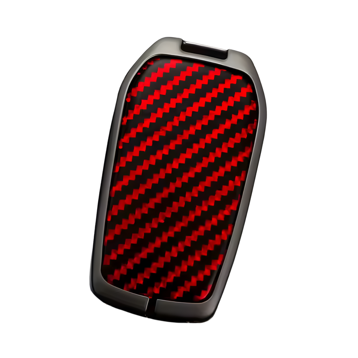 Carbon Look Harde Sleutelcover - Sleutelhoesje Geschikt voor Toyota Yaris Cross / Hilux / Innova / Fortuner / Camry / Land Cruiser 200 / Land Cruiser 300 / Prado / Crown / TLK 200 - Zwart met Rood - Key Cover - Auto Accessoires