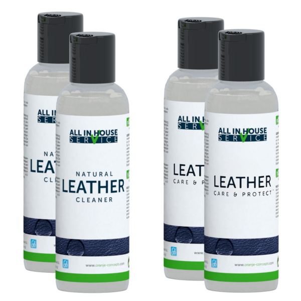 All-In House Natural Leather Cleaner 2 x 75ml + Leather Care & Protect 2 x 75ml