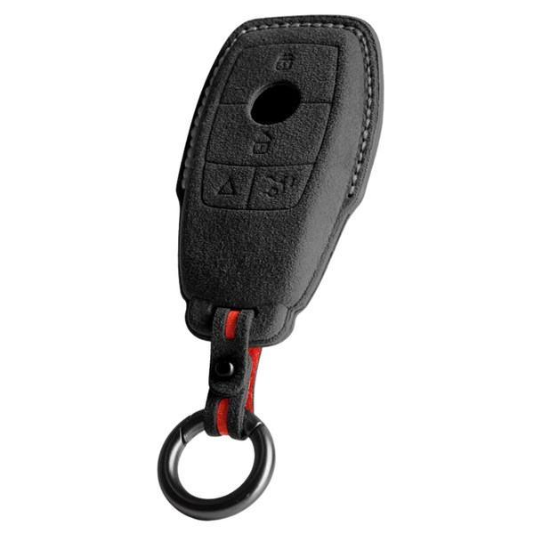 Luxe Alcantara Sleutelcover - Sleutelhoesje Geschikt voor Mercedes C Klasse / E Klasse / S Klasse / CLA / GLA / Hybrid / AMG - Alcantara Look - Zacht Sleutel Hoesje - Met Hanger - Auto Accessoires