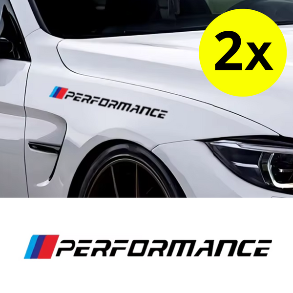 Set van 2 - Auto Performance Sticker Zwart - Striping Wrap voor Kofferbak, Motorkap Deuren, Panelen - Tekst 'Performance' - Autosticker - universeel/alle automerken - Auto Accessoires Stickers