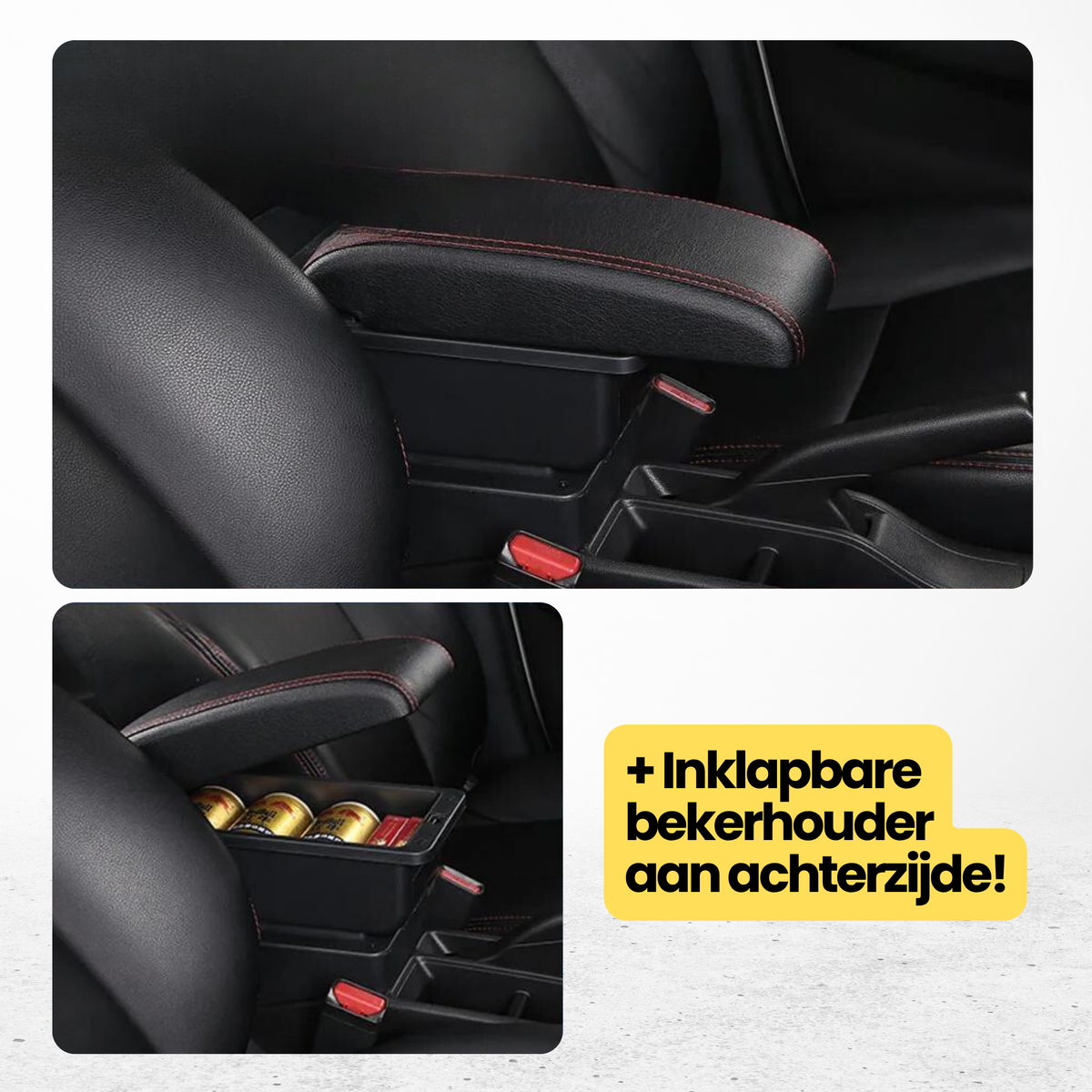 Multifunctionele Armsteun - Geschikt voor Chevrolet Spark 3 2010-2014 & Chevrolet Aveo T200 2010-2014 - 1 USBC & 2 USB Aansluitingen - Opbergvakken - Armleuning - Middenconsole - Bekerhouder
