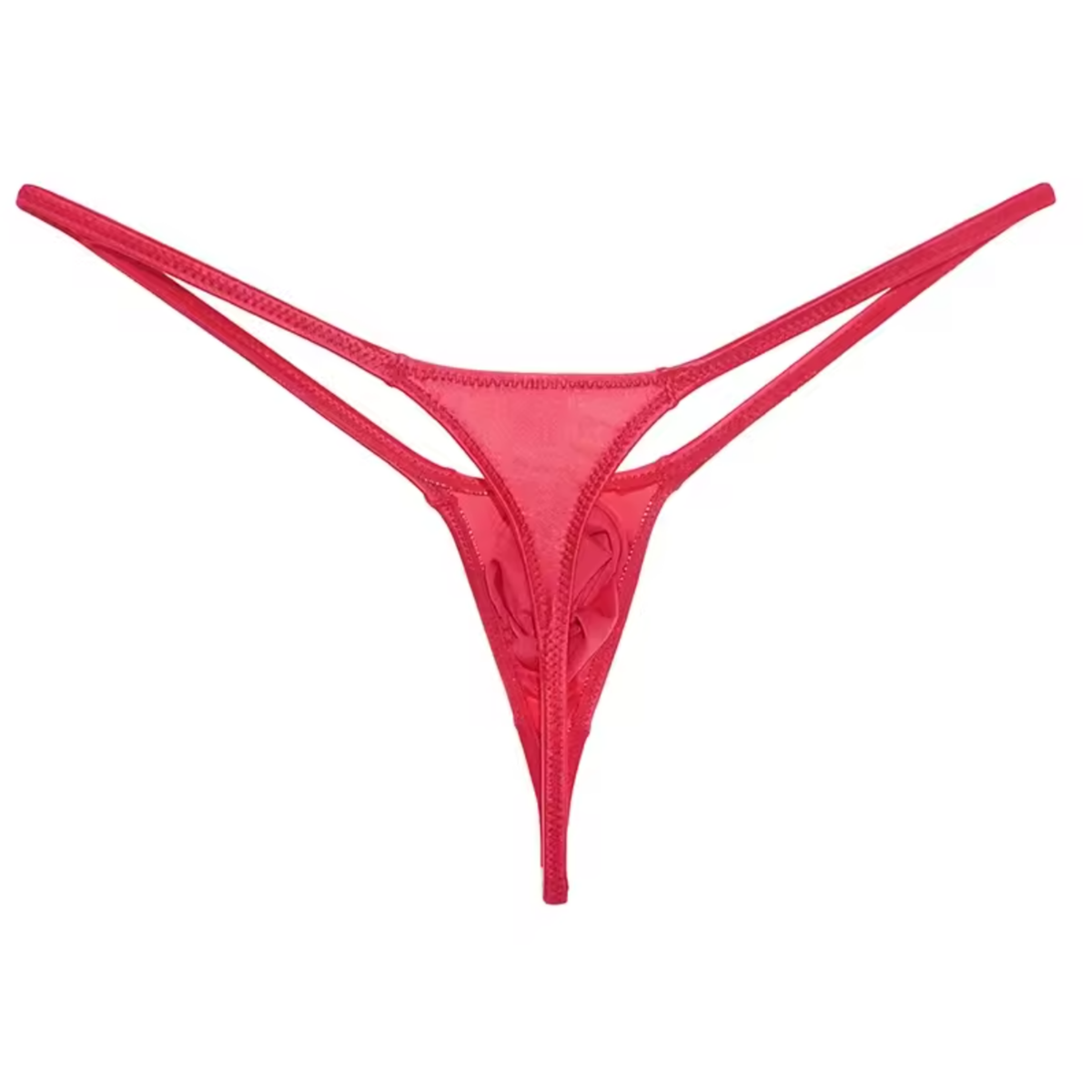 Heren Satijnen G-String – Zwart - Sexy Pouch Ondergoed – Glanzend Satijn - Lage Taille en Hoge Elasticiteit – Onderbroek / Slip - Mannen Lingerie - Maat L