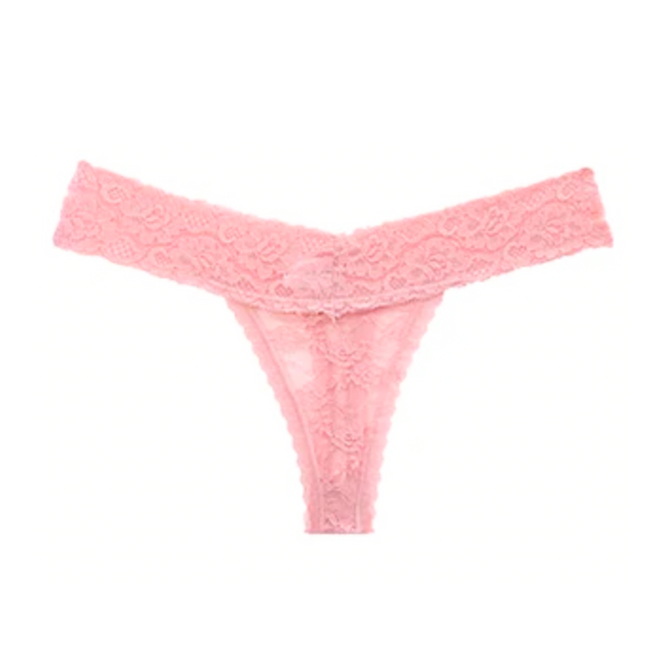 Dunne String met Kant - Doorzichtig - Roze - Sexy, Licht en Comfortabel - Dames Lingerie / Ondergoed - Maat M