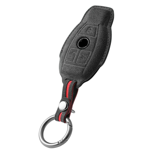 Luxe Alcantara Sleutelcover - Sleutelhoesje Geschikt voor Mercedes A Klasse / B Klasse / C Klasse / G Klasse / CLA / CLS / GLA / GL / SLK / AMG - Alcantara Look - Zacht Sleutel Hoesje - Met Hanger - Auto Accessoires