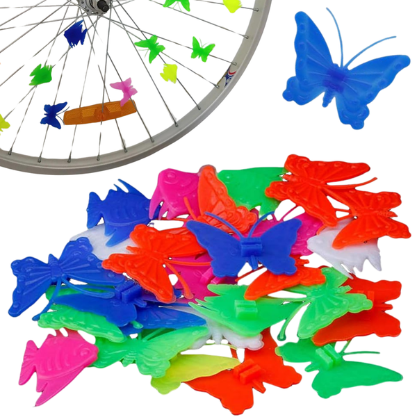 Fiets Spaakkralen Vlinders & Vissen - 26 Stuks - Fietskralen Kleuren - Kinderfiets Spaakkralen Vlinder - Kralen Fiets Kinderen - Spaak Reflectoren - Spaak Versiering