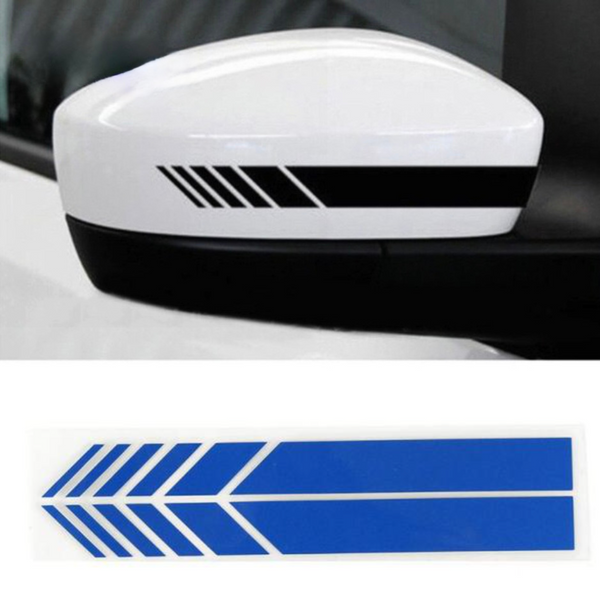 Auto Spiegelkap Stickers Blauw - Set van 2 - Spiegelkappen Striping Wrap - Autostickers Zijspiegels - Auto Accessoires Stickers