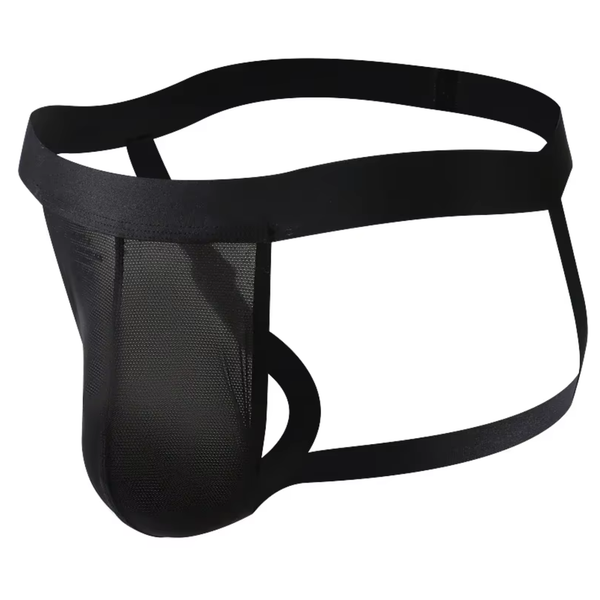 Heren String Transparant - Jockstrap Doorzichtig Zwart - Sexy Design - Zacht en Comfortabel - Mannen Onderbroek - Lingerie Voor Mannen - Maat XXL / 2XL