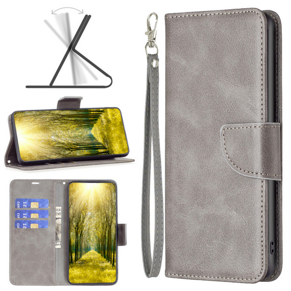 Hoesje Grijs - Geschikt voor Samsung Galaxy A34 5G - Portemonnee Book Case - Boekje Met Kaarthouder / Pasjeshouder en Magneetsluiting - Booklet Beschermhoes