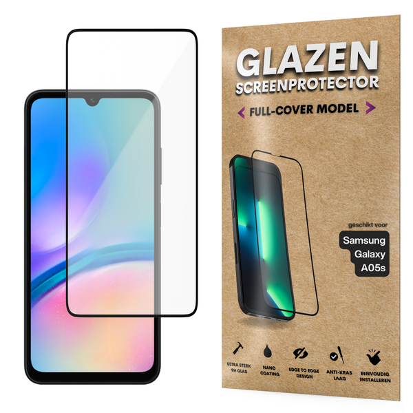 Screenprotector - Geschikt voor Samsung Galaxy A05s - Gehard Glas - Full Cover Tempered Glass - Case Friendly