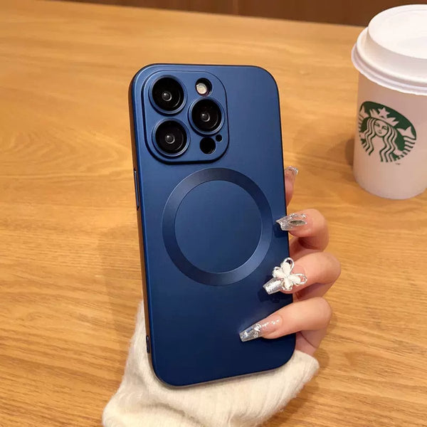 Shockproof Hoesje Blauw - Geschikt voor iPhone 15 Plus / 15+  - Met Magneetring en Camera Protectors - Super Stevige Ultra TPU Case - Siliconen Soft Touch - Magneet Compatible