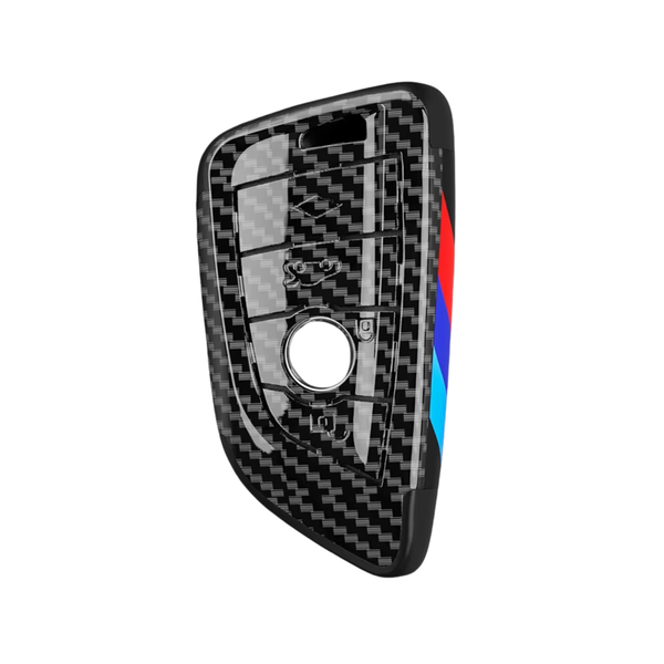 Premium Sleutelcover - Gloss Carbon Look - Donkerblauw / Lichtblauw / Rood - Sleutelhoesje Geschikt voor BMW 1 serie / 3 serie / 5 Serie / 7 Serie / X1 / X3 / X4 / X5 / F16 / G20 / G30 / F11 / M - Key Cover - Auto Accessoires