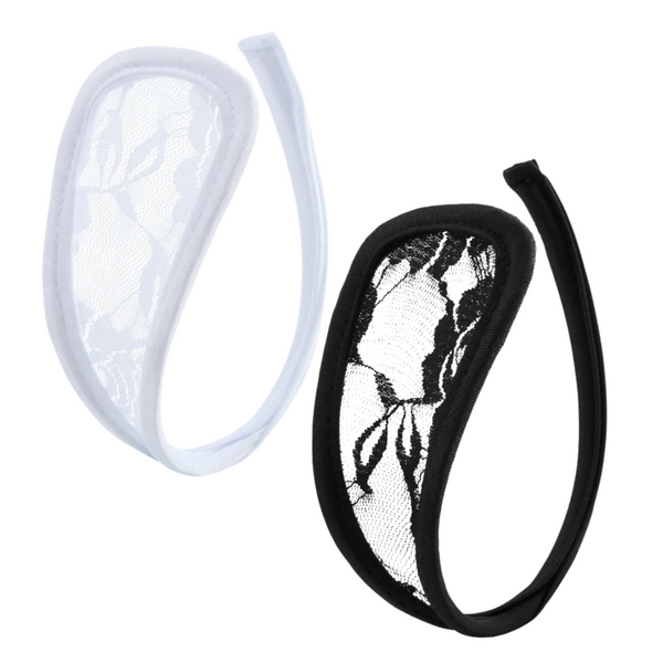 Onzichtbare C-Strings - Zonder Zijbandjes / Zijkant - Strapless - Onzichtbaar / Invisible - Herbruikbaar - Zwart & Wit - One Size