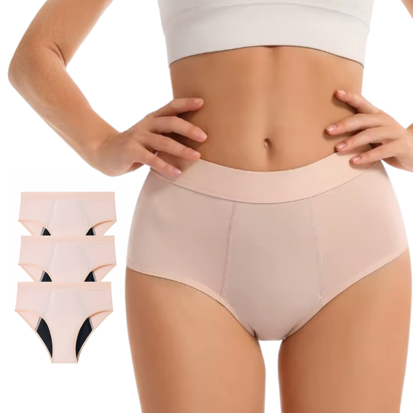 3 Pack - Menstruatie Ondergoed - Lichtroze - Dames Slips - Comfortabel & Absorberend - Onderbroek 95% Katoen - Dames Lingerie / Ondergoed Set - Maat S