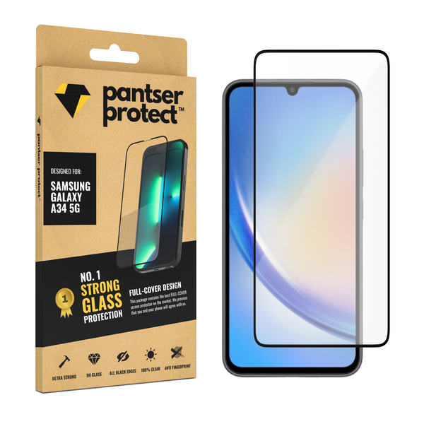 Pantser Protect™ Glass Screenprotector Geschikt voor Samsung Galaxy A34 5G - Case Friendly - Premium Pantserglas - Glazen Screen Protector
