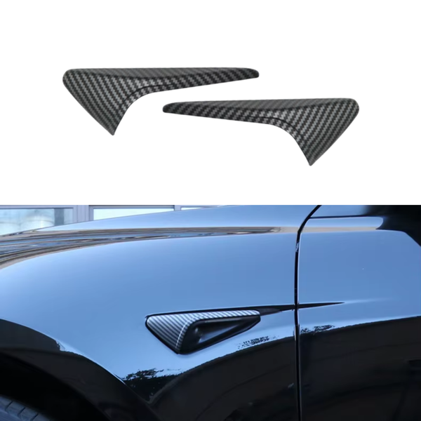 Camera Kapjes Carbon Look - 2 Stuks - Anti Krassen - Zwart - Zelfklevend - Geschikt Voor Tesla Model 3 & Tesla Model Y - Stevige Beschermkap Zijcamera - Exterieur Styling - Auto Accessoires