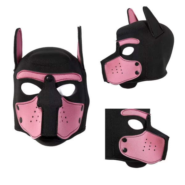 Honden Masker - Zwart & Roze - Puppy Play - BDSM Roleplay & Cosplay - Unisex - Sex Speeltjes Toys - Erotiek - Bondage Masker - OneSize