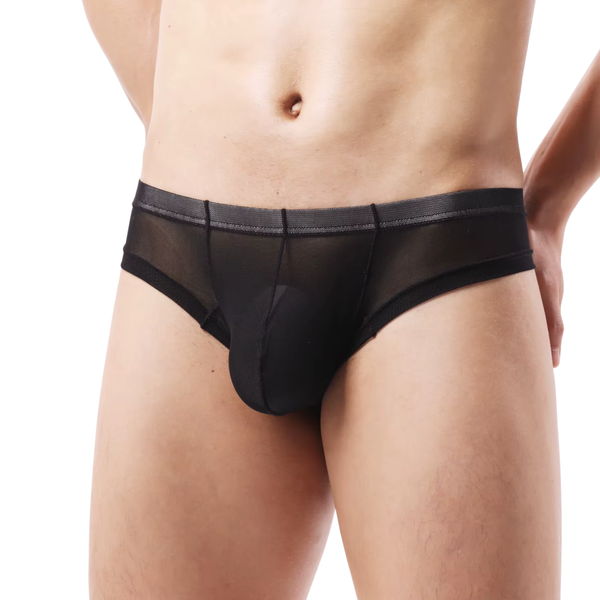 Heren String Transparant - Low Waist - G-String Doorzichtig Zwart - Sexy Mesh Design - Mannen Onderbroek - Lingerie Voor Mannen - Ondergoed Maat S