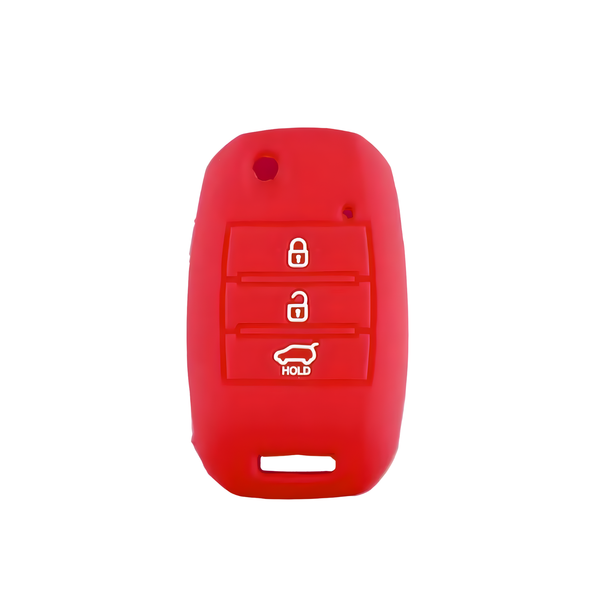 Zachte Siliconen Sleutelcover - Sleutelhoesje Geschikt voor Kia Picanto / Sportage 2017 / 2020 / Rio 3 / Cerato 4 / Soul / K5 / Ceed / Optima / Seltos / Sorento / Stinger / Forte - Rood - Key Cover - Auto Accessoires