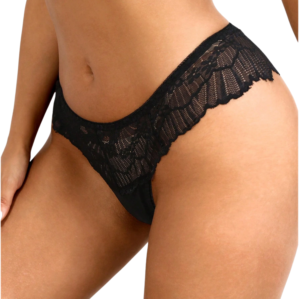 Luxe Zwarte Dames String van Kant – Elegante & Comfortabele Lingerie – One Size - Sexy Slip