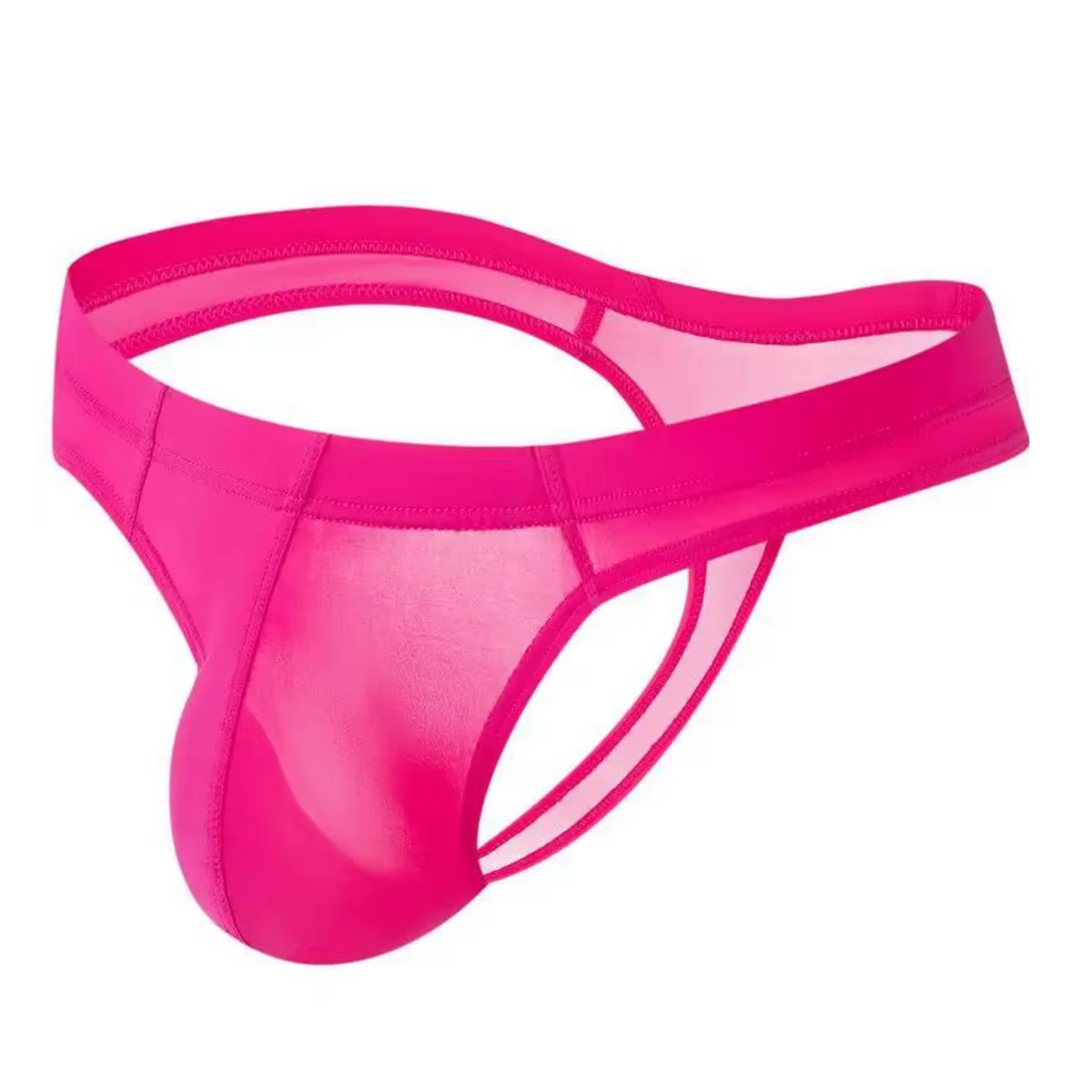 Heren String Transparant - G-String Doorzichtig Roze - Sexy Mesh Design - Mannen Onderbroek - Lingerie Voor Mannen - Ondergoed Maat XL
