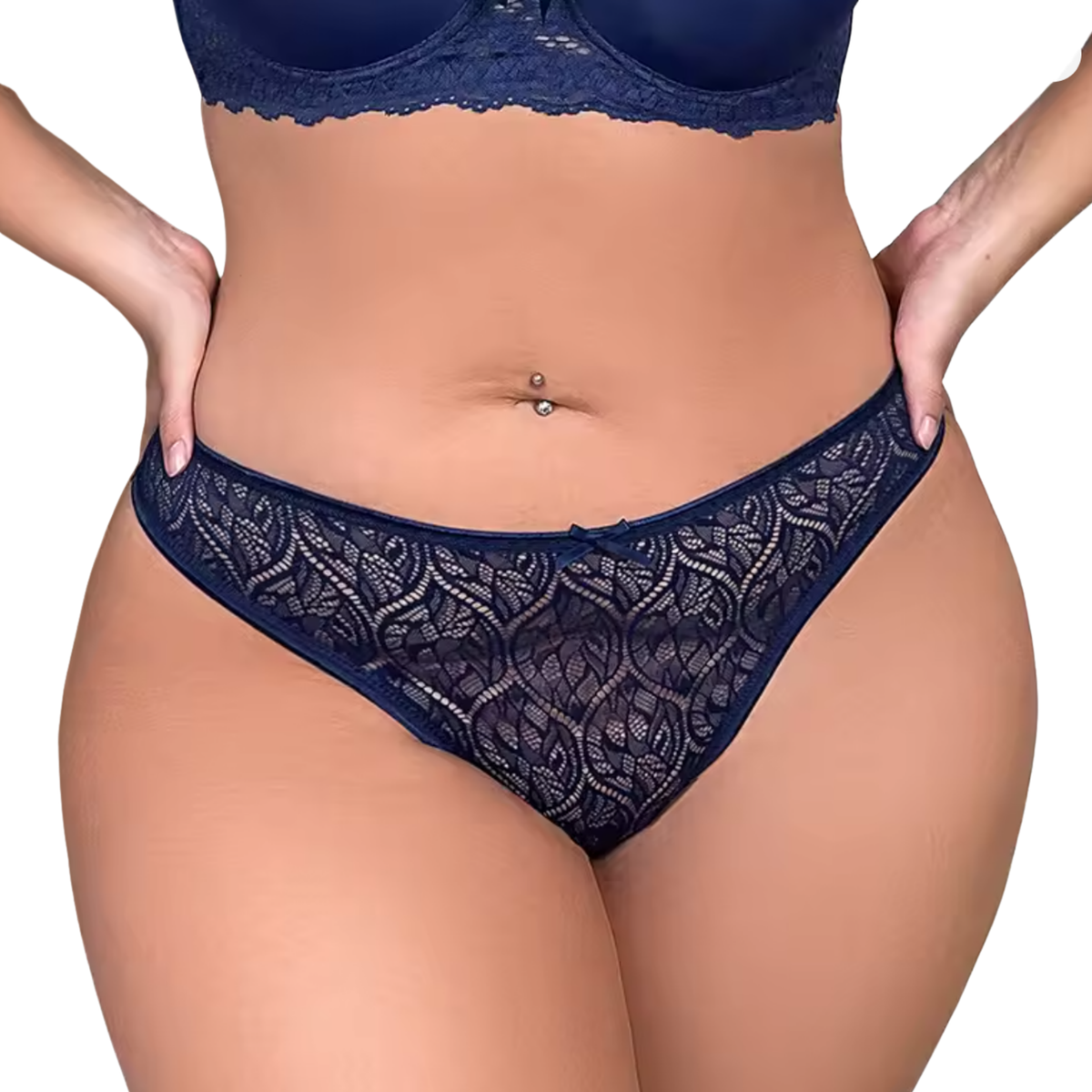 5 Pack - Kanten Strings Met Sexy Patroon – Plus Size – Verleidelijk en Comfortabel Dames Ondergoed - 2x Zwart, 2x Blauw en Rood - Onderbroeken / Slips Voor Vrouwen - Maat 3XL