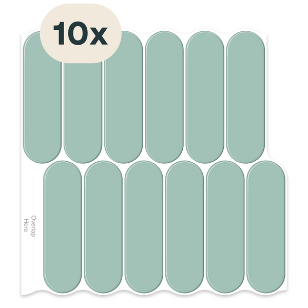 Solusia Zelfklevende Plaktegels Groen – 10 Luxe Plaktegels voor Wand – Waterdichte Wandpanelen voor Keuken, Badkamer en Toilet – 25,4 x 25,4 cm – Makkelijk aan te brengen - Tegeltjes Tegelstickers Ovaal