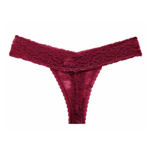 Dunne String met Kant - Doorzichtig - Rood - Sexy, Licht en Comfortabel - Dames Lingerie / Ondergoed - Maat M