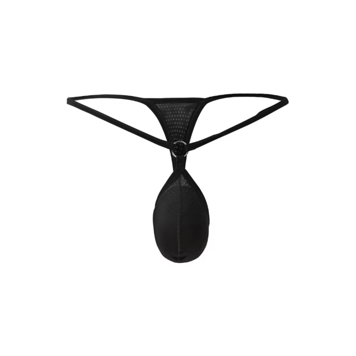 Heren Pouch G-String – Zwart - Sexy Pouch Ondergoed - Mini String - Smalle Bandjes - Lage Taille & Hoge Elasticiteit – Ondergoed / Onderbroek / Slip - Mannen Lingerie - Maat L