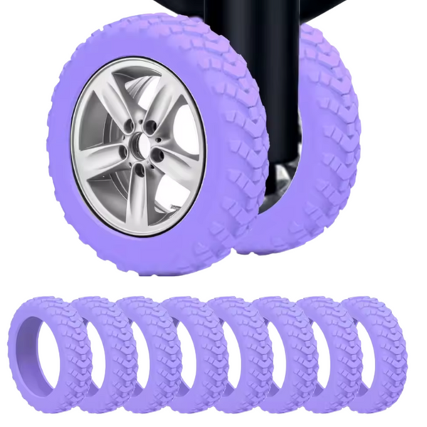 Siliconen Wielbescherming Voor Trolley / Koffer - Geluidsreducerend - Wielbescherming - Reiskoffer Accessoires - Set Van 8 Stuks Paars