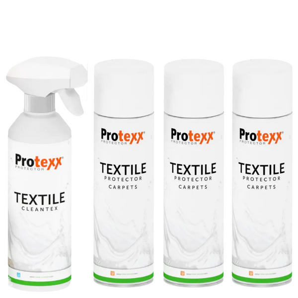 Protexx Textile Cleantex 500ml + 3x Protector Spray Carpets 500ml (1500ml)