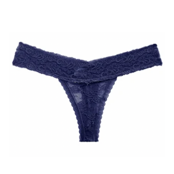 Dunne String met Kant - Doorzichtig - Blauw - Sexy, Licht en Comfortabel - Dames Lingerie / Ondergoed - Maat XL