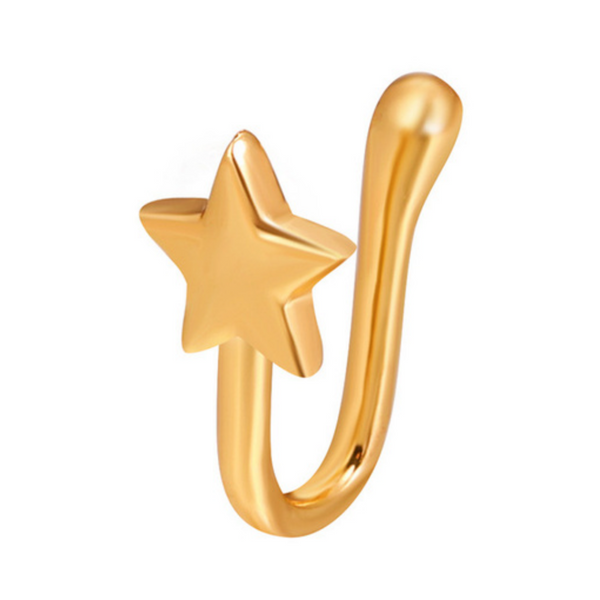 Fake Neuspiercing Goud - Ster - Nep Neuspiercing Sieraad - Neusring - Nep Piercing Neus Ringetje - Metaal