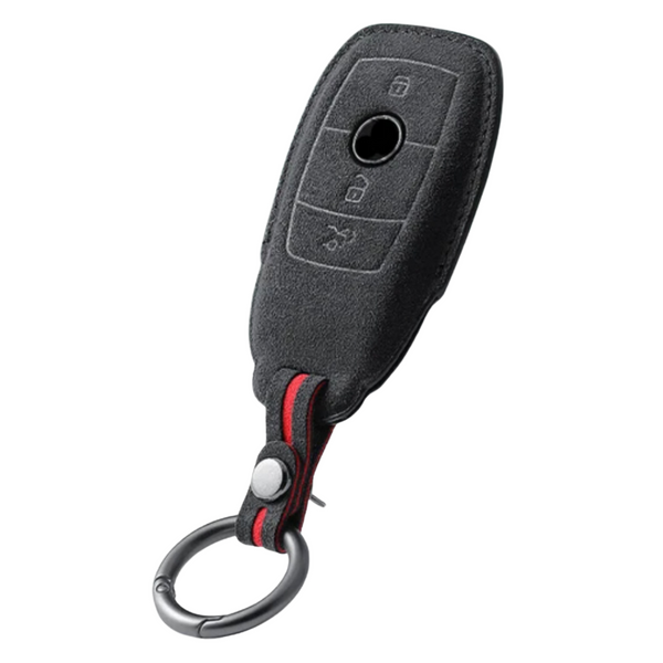 Luxe Alcantara Sleutelcover - Sleutelhoesje Geschikt voor Mercedes G Klasse / C Klasse / GLE / CLA / GLA / GLB / GLS / AMG - Alcantara Look - Zacht Sleutel Hoesje - Met Hanger - Auto Accessoires