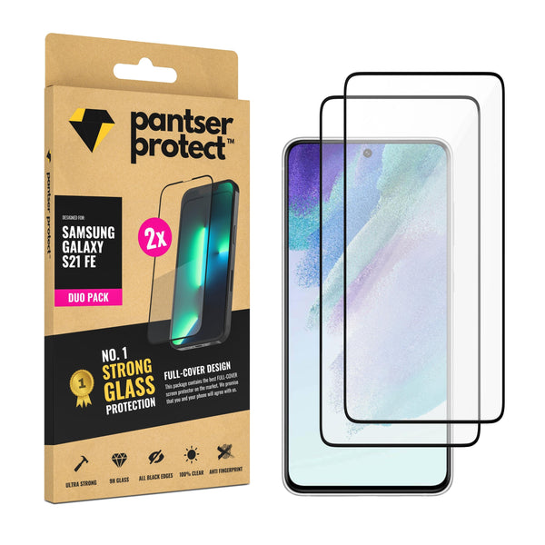 DUO-PACK - 2x Pantser Protect™ Glass Screenprotector Geschikt voor Samsung Galaxy S21 FE - Case Friendly - Premium Pantserglas - Glazen Screen Protector