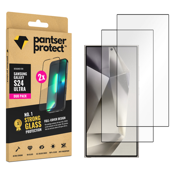 DUO-PACK - 2x Pantser Protect™ Glass Screenprotector Geschikt voor Samsung Galaxy S24 Ultra - Case Friendly - Premium Pantserglas - Glazen Screen Protector