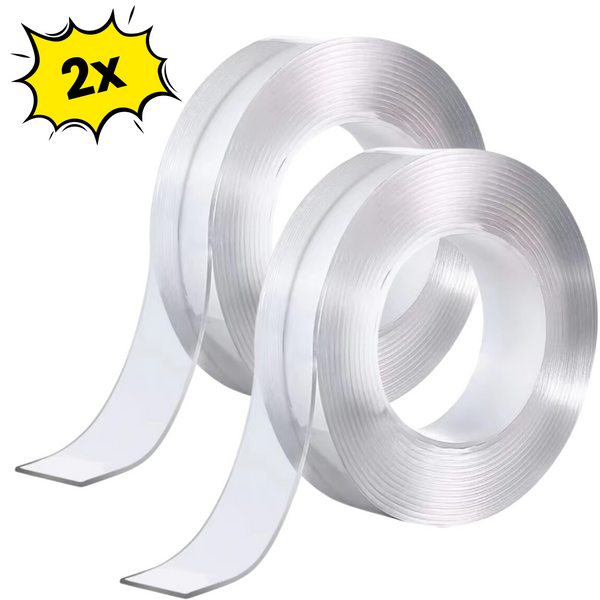 2x Solusia Nano Tape - 10 Meter - Extra Sterk - A+ Kwaliteit - Dubbelzijdige Tape Transparant - Magic Tape - Montagetape Herbruikbaar - Klus Reparatie Tape Dubbelzijdig - 20 mm Breed