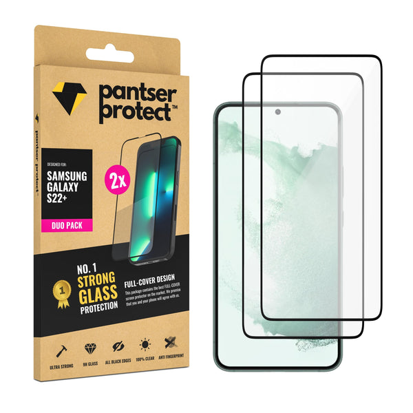 DUO-PACK - 2x Pantser Protect™ Glass Screenprotector Geschikt voor Samsung Galaxy S22+ / S22 Plus - Case Friendly - Premium Pantserglas - Glazen Screen Protector