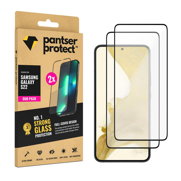 DUO-PACK - 2x Pantser Protect™ Glass Screenprotector Geschikt voor Samsung Galaxy S22 - Case Friendly - Premium Pantserglas - Glazen Screen Protector