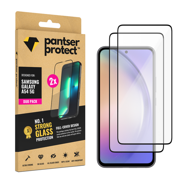 DUO-PACK - 2x Pantser Protect™ Glass Screenprotector Geschikt voor Samsung Galaxy A54 5G - Case Friendly - Premium Pantserglas - Glazen Screen Protector