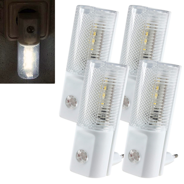 Q-Link LED Nachtlampje - 4 Stuks - Lichtsensor - Stopcontact Sensorlampje - Wit LED Licht - Dag en Nacht Sensor - Kinderen en Volwassenen
