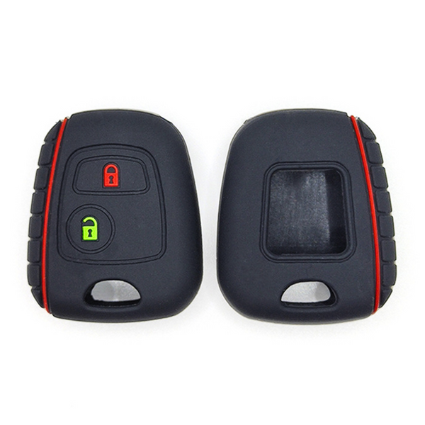 Siliconen Sleutelcover - Geschikt voor Toyota Aygo / Citroën C1 / Peugeot 107 - Zwart Sport - Sleutel Hoesje Cover Geschikt voor Peugeot 107 / 107 / 206 / 207 / 306 / 307 / 406 / 407  - Auto Accessoires