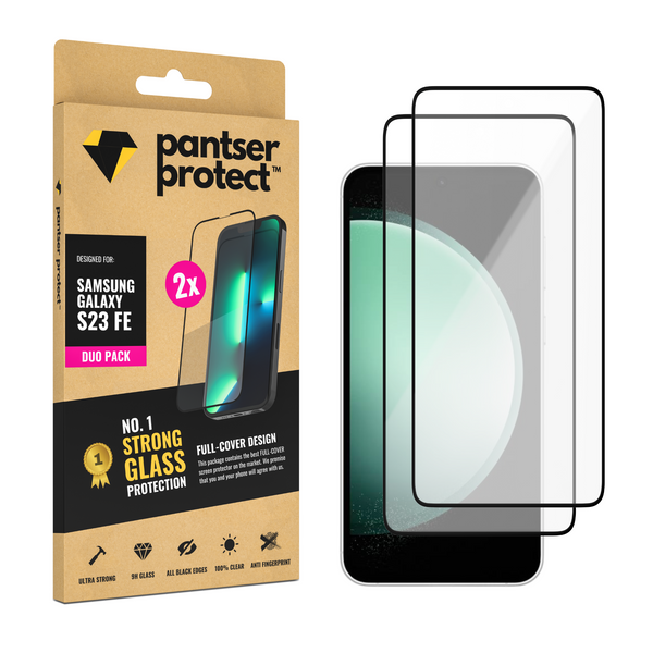 DUO-PACK - 2x Pantser Protect™ Glass Screenprotector Geschikt voor Samsung Galaxy S23 FE - Case Friendly - Premium Pantserglas - Glazen Screen Protector