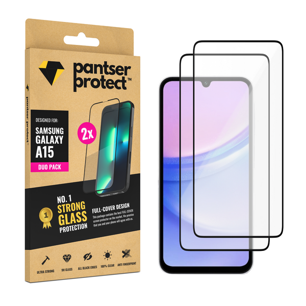 DUO-PACK - 2x Pantser Protect™ Glass Screenprotector Geschikt voor Samsung Galaxy A15 - Case Friendly - Premium Pantserglas - Glazen Screen Protector