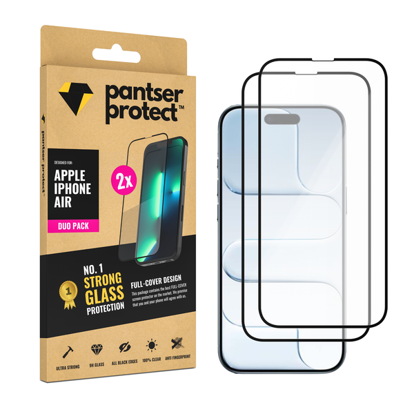 DUO-PACK - 2x Pantser Protect™ Glass Screenprotector Geschikt voor Apple IPhone 17 Air - Case Friendly - Premium Pantserglas - Glazen Screen Protector