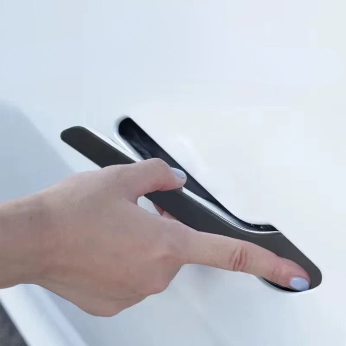 Deurgreep Sticker Zwart - 4 Stuks - Anti Krassen - Mat Zwart - Zelfklevend - Geschikt Voor Tesla Model 3 & Tesla Model Y - Handgreep Autosticker Universeel - Exterieur Styling Deur - Auto Accessoires Stickers