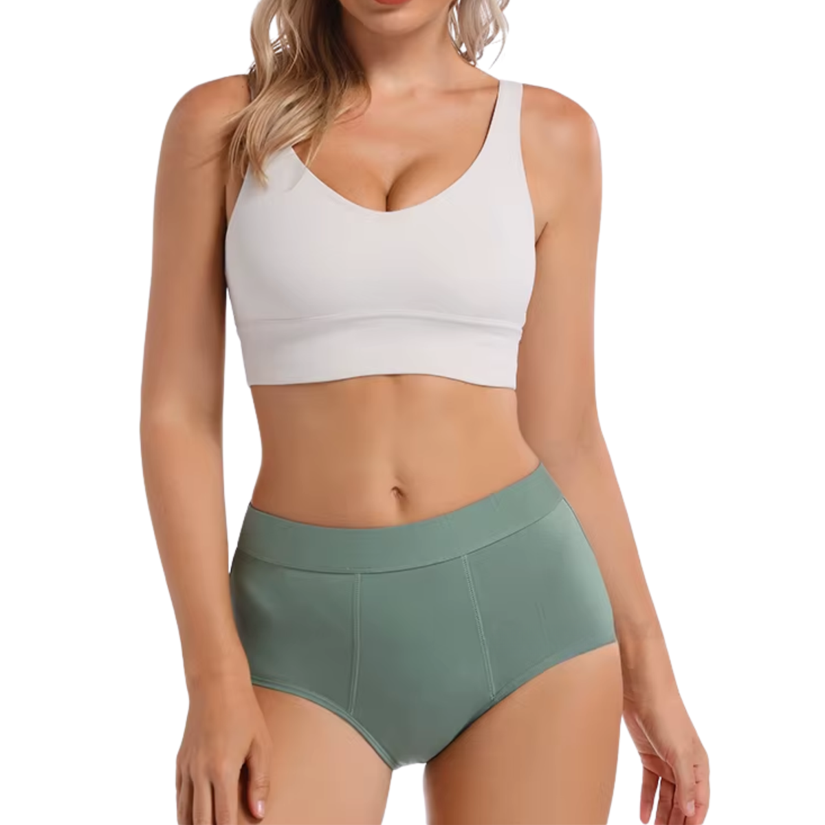 3 Pack - Menstruatie Ondergoed - Groen - Dames Slips - Comfortabel & Absorberend - Onderbroek 95% Katoen - Dames Lingerie / Ondergoed Set - Maat S