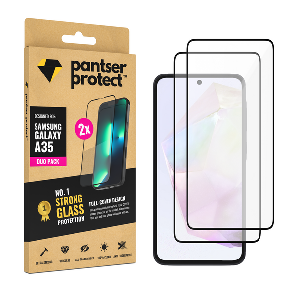 DUO-PACK - 2x Pantser Protect™ Glass Screenprotector Geschikt voor Samsung Galaxy A35 - Case Friendly - Premium Pantserglas - Glazen Screen Protector